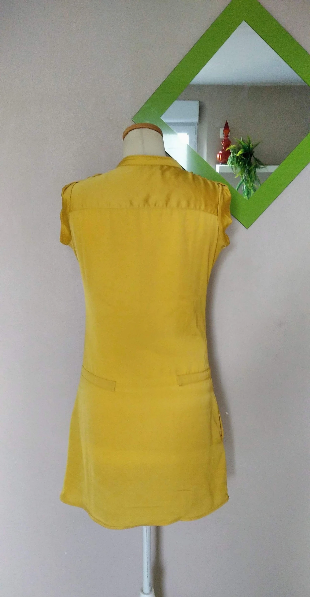Adorável robe de botões amarelo dourado tamanho XS_34 – photo 4